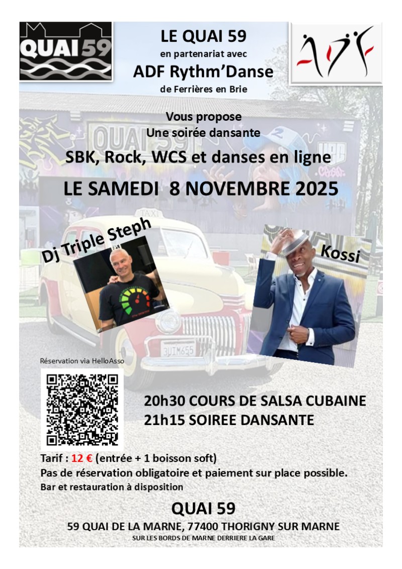 Soiree toutes danse de l'ADF au quai 59 du 08 novembre