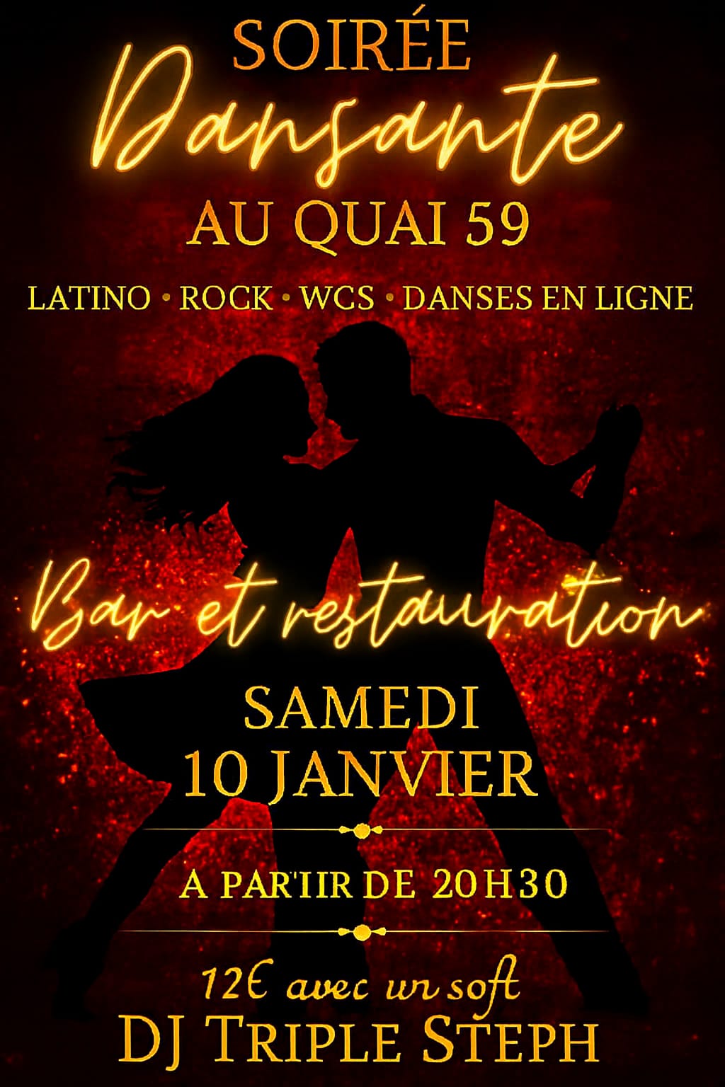 Soirée dansante au quai 59 le 10 janvier 2026